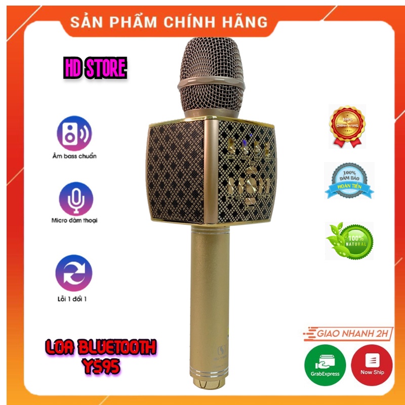Mic Karaoke YS95 Cao Cấp Micro Bluetooth YS95 Tích Hợp Loa Bass Hay Không Dây, Livestream Hỗ