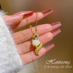 Dây chuyền hồ ly chất liệu titan thiết kế thời trang sang trọng