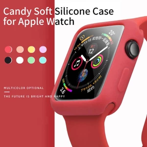 Kẹo Mềm Silicon Cho Apple Watch 7 SE 6 5 4 3 2 1 Vỏ Bảo Vệ Cho iWatch Series 38MM 40MM 41MM 42MM 44MM 45MM Ốp Lưng Đồng Hồ