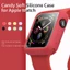 Kẹo Mềm Silicon Cho Apple Watch 7 SE 6 5 4 3 2 1 Vỏ Bảo Vệ Cho iWatch Series 38MM 40MM 41MM 42MM 44MM 45MM Ốp Lưng Đồng Hồ