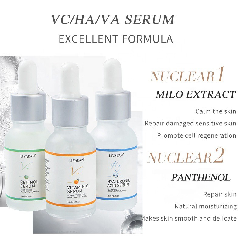 Ảnh Serum LIYALAN axit hyaluronic vitamin C retinol dưỡng ẩm làm trắng chống lão hóa (15mlx3) 3