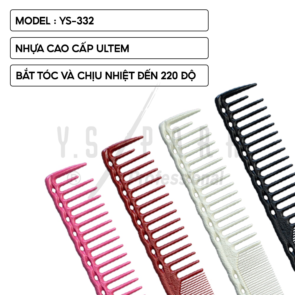 Ảnh Lược cắt tóc nữ YS-332 chất liệu nhựa Ultem cao cấp chịu nhiệt 220 độ - hàng chính hãng YS Park Professional Nhật Bản 3