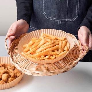Set 50 Miếng Giấy Lót Nồi Chiên- MÀU VÀNG- Hình Khuôn Bánh - Giảm Thiểu Tối Đa Dầu Mỡ Bám Vào Nồi Chiên không dầu