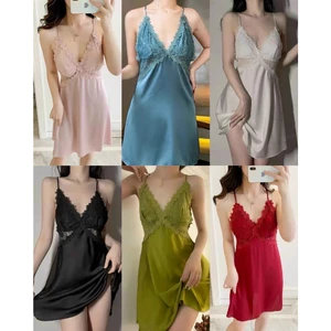 Đầm ngủ ren hoa, hai dây,có mút ngực, phía lưng có dây chéo, mặc kèm quần bèo siêu quyến rũ, form chuẩn