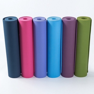 Thảm Tập Yoga Chống Trượt 2 Lớp Dày 6mm Chất Liệu Cao Su Non TPE Cao Cấp YOGA CAT