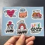 Sticker cute chống nước. Hình dán xinh xắn love happy family. Logo đẹp