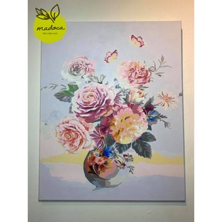 Tranh tô màu 40x50cm có khung Hoa hồng phú quý T286