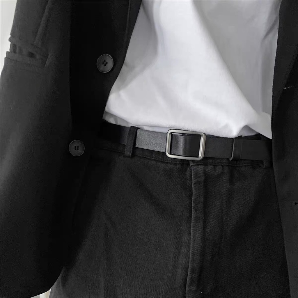 Thắt Lưng Vuông Chữ Nhật Bản 2.3cm - Dây Nịt Nam Nữ Da Đẹp Chữ Nhật Không Đục Lỗ Eo Nhỏ Vừa - Horizon