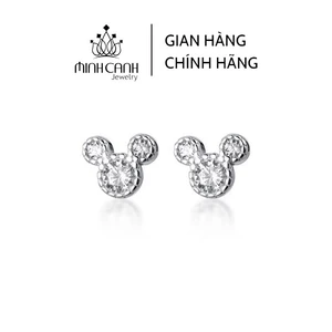 Bông tai chuột Mickey bạc ta - Minh Canh Jewelry