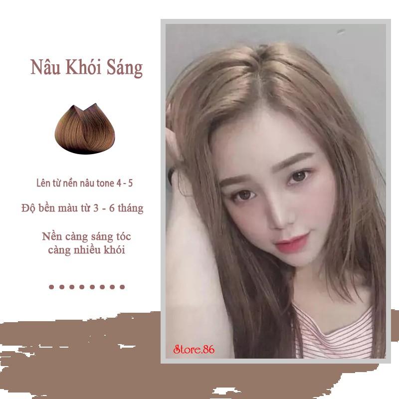 Thuốc nhuộm tóc màu Nâu Khói Sáng 100ml  màu nhuộm lên chuẩn tone