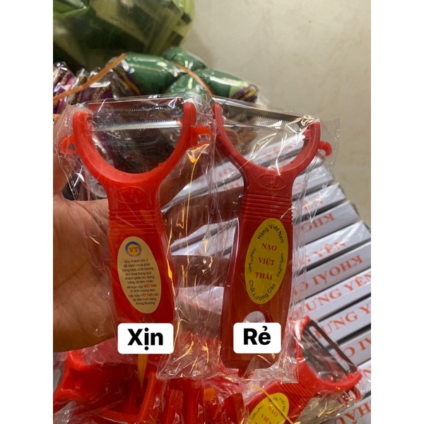 Nạo vỏ, dao bào rau củ quả cán nhựa màu đỏ siêu bén