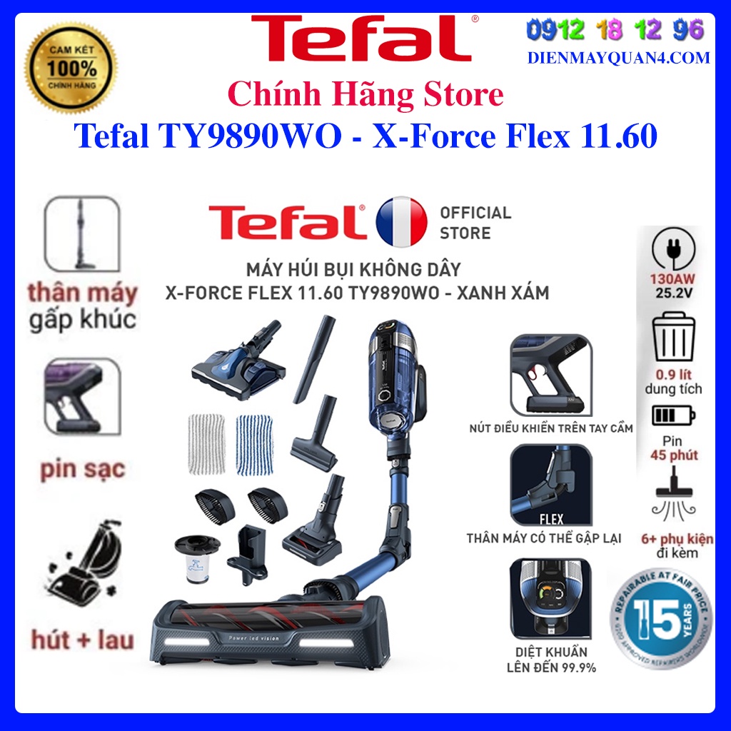 Máy hút bụi cầm tay không dây Tefal TY9890WO - X-Force Flex 11.60 ...