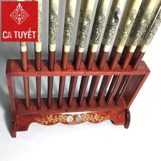 BỘ ĐŨA THỜ GỖ HƯƠNG KHẢM 10 ĐÔI CẮM ĐỨNG - LOẠI CAO CẤP CHẮC CHẮN, DÀY DẶN