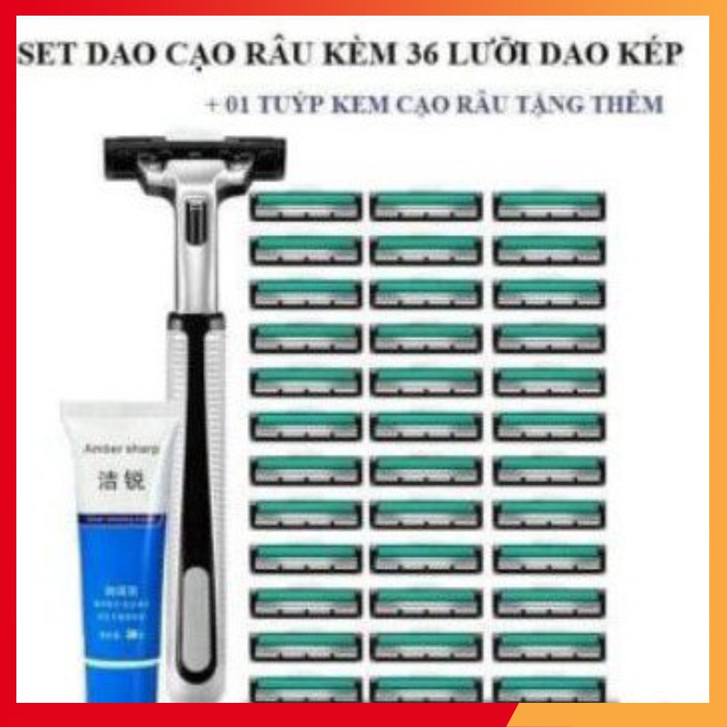 BỘ DAO CẠO RÂU +TUÝT KEM CẠO RÂU +36 ĐẦU CẠO GIÁ RẺ BẤT NGỜ | Shopee ...