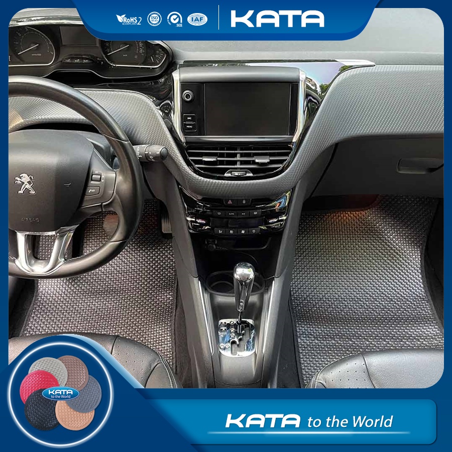 Thảm lót ô tô KATA cho xe Peugeot 208 (2012-2018) - Khít với sàn, Chống trơn, Không mùi, Không ẩm mốc