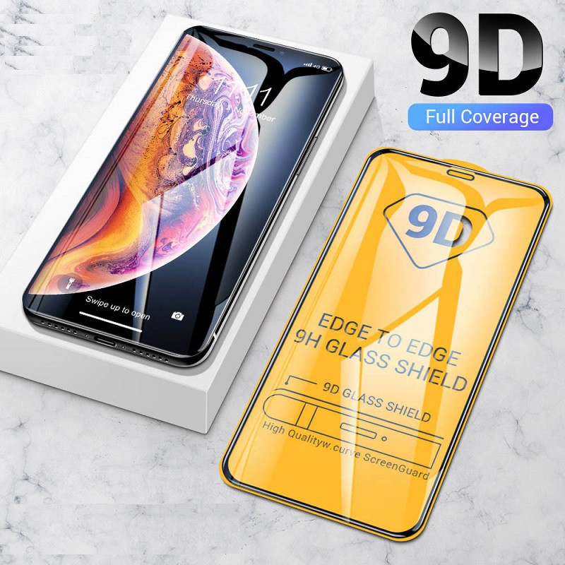 Kính cường lực 9D bảo vệ toàn màn hình dành cho iPhone 12 Mini 11 Pro X Xs Max Xr 7 8 6 6s Plus SE2 SE 2020