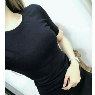 Áo thun trơn thun gân tay ngắn, áo thun trơn nữ tôn dáng - RUBY CLOTHING A02