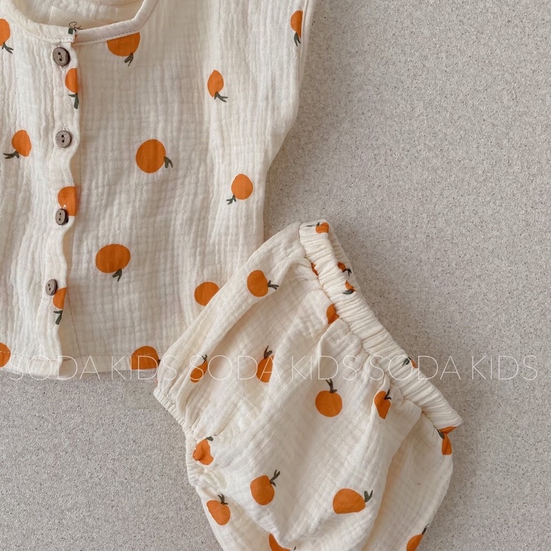 Ảnh Thật - Bộ Quần Áo Cộc Xô Muslin Cho Bé - Siêu Mềm Mịn, Thấm Hút