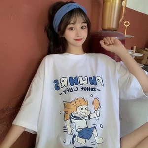 Áo thun tay lỡ dáng rộng unisex màu đen kem trắng - đùi gà