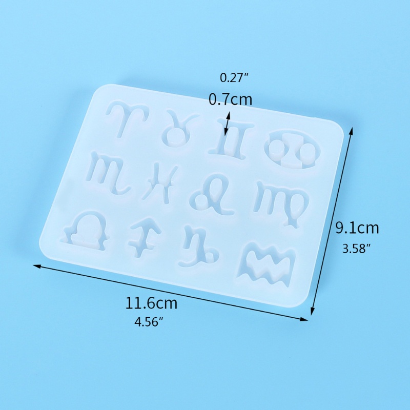 12 Horoscopes Epoxy Resin Mold Pendants Keychain Silicone Mould DIY  Mold