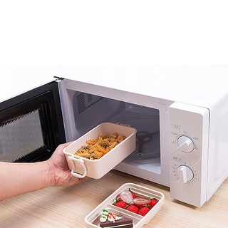 Hộp đựng cơm lúa mạch cao cấp 3 ngăn kèm đũa thìa