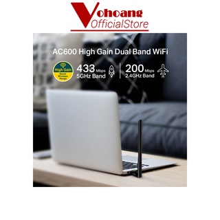 USB Thu sóng WiFi TP-LINK Archer T2U-Plus Băng Tần Kép Độ Lợi Cao AC600 Bảo hành 2 năm