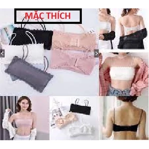 💖 MẶC THICH 💖 Áo Bra Gân Tăm Viền Ren Cài sau