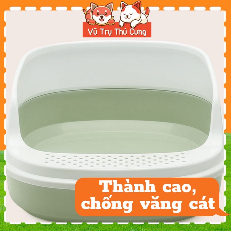 Khay đựng cát vệ sinh cho Mèo size lớn, chống văng cát, kèm xẻng xúc phân