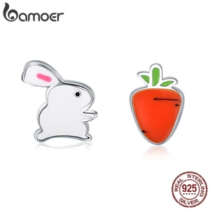 Bamoer bamoer® Dễ Thương Bông Tai bạc 925 Hình Thỏ / Cà Rốt