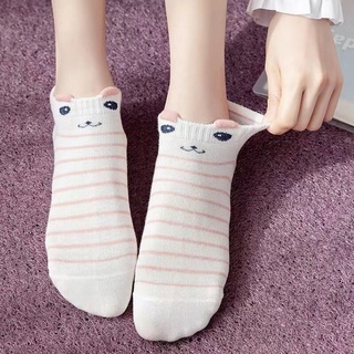[Màu Sắc Ngẫu Nhiên] Vớ Thuyền Cotton Cao Cấp Thoáng Khí Thoải Mái Họa Tiết Mèo Hoạt Hình Dễ Thương Phong Cách Harajuku Đáng Yêu Cho Nữ