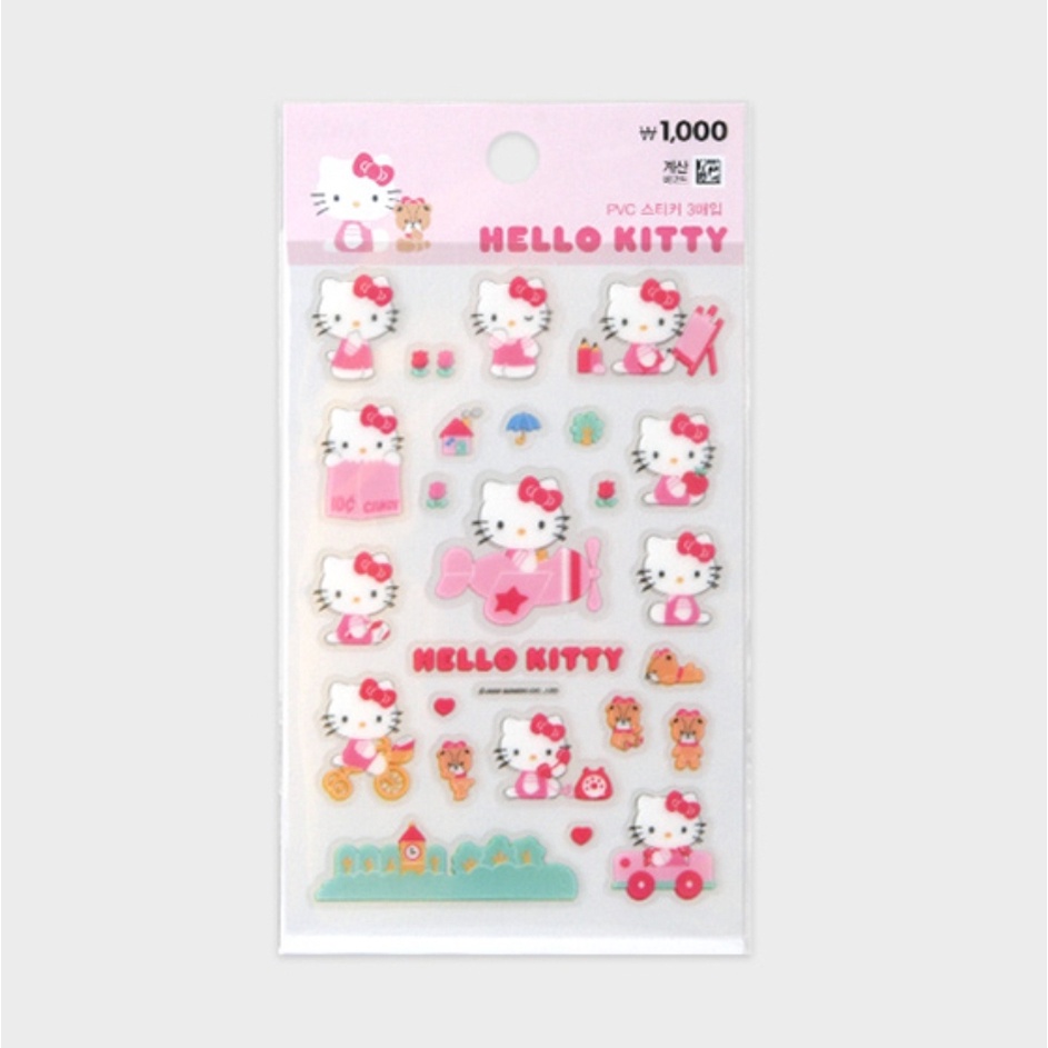 [Sanrio] Nhãn dán Hello kitty Yupo pp, Nhãn dán PVC, Epoxy 1035716 1035717 Xin chào