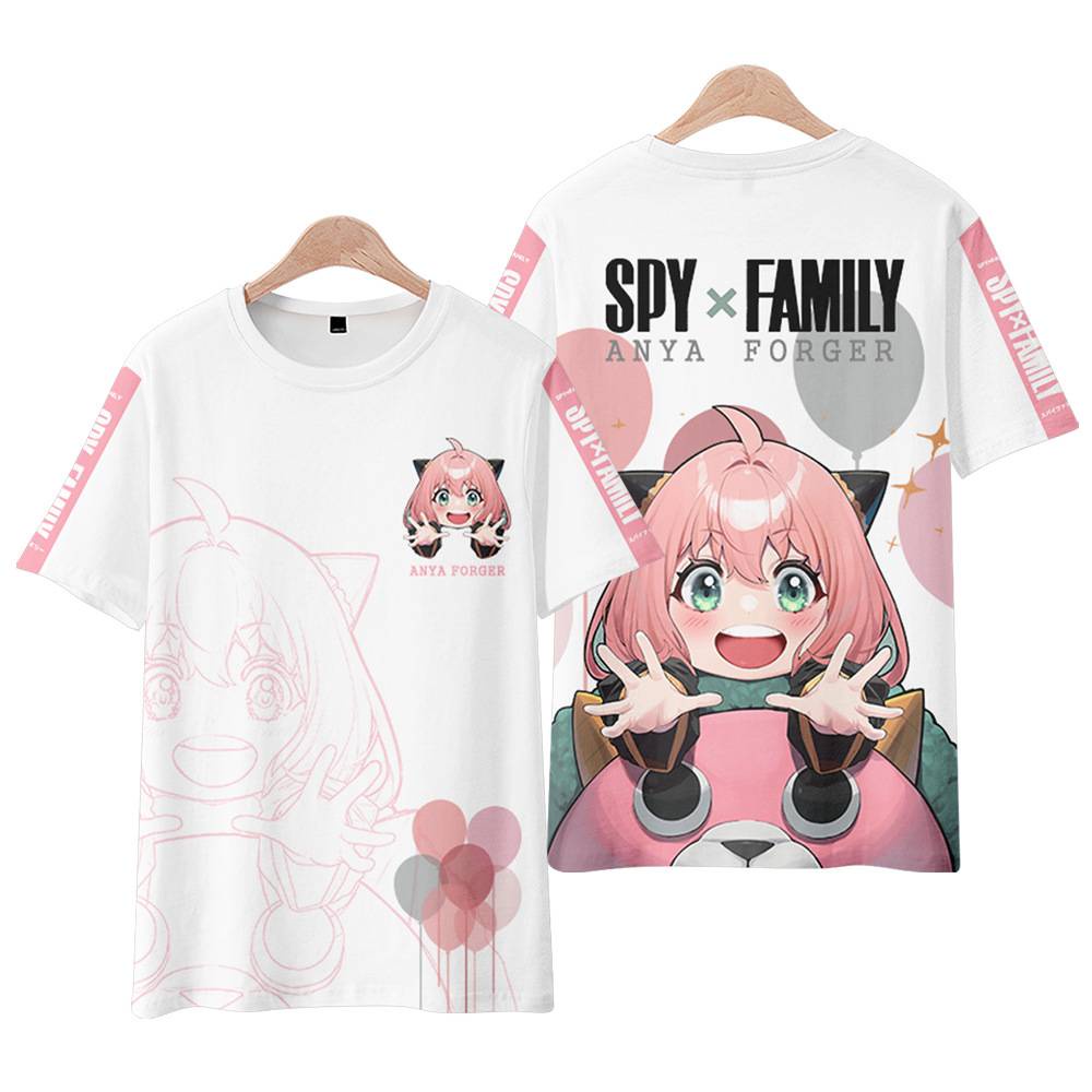 YT2 Spy x Gia Đình Trẻ Em Áo Anya Anime Tay Ngắn Áo Tee Áo Sơ Mi Thời Trang Trẻ Em 3D In TY2