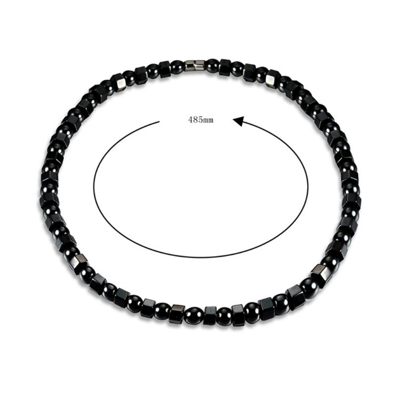 Vòng cổ chuỗi hạt từ tính hematite unisex dùng cho chữa lành