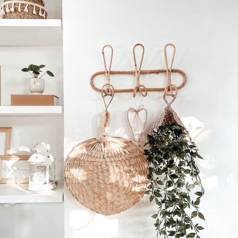 Mây Móc Treo Tường Trẻ Em Quần Áo Sắp Xếp Giá Quần Áo Mũ Treo Móc Mây Móc Treo Trẻ Em Trang Trí Phòng Móc Treo