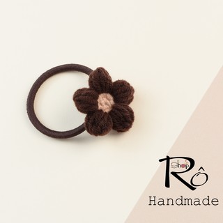 Cột tóc hoa len móc Handmade xinh xắn cho nữ và bé gái 4cm |Dây buộc tóc Hàn Quốc  |Shop Rô Handmade