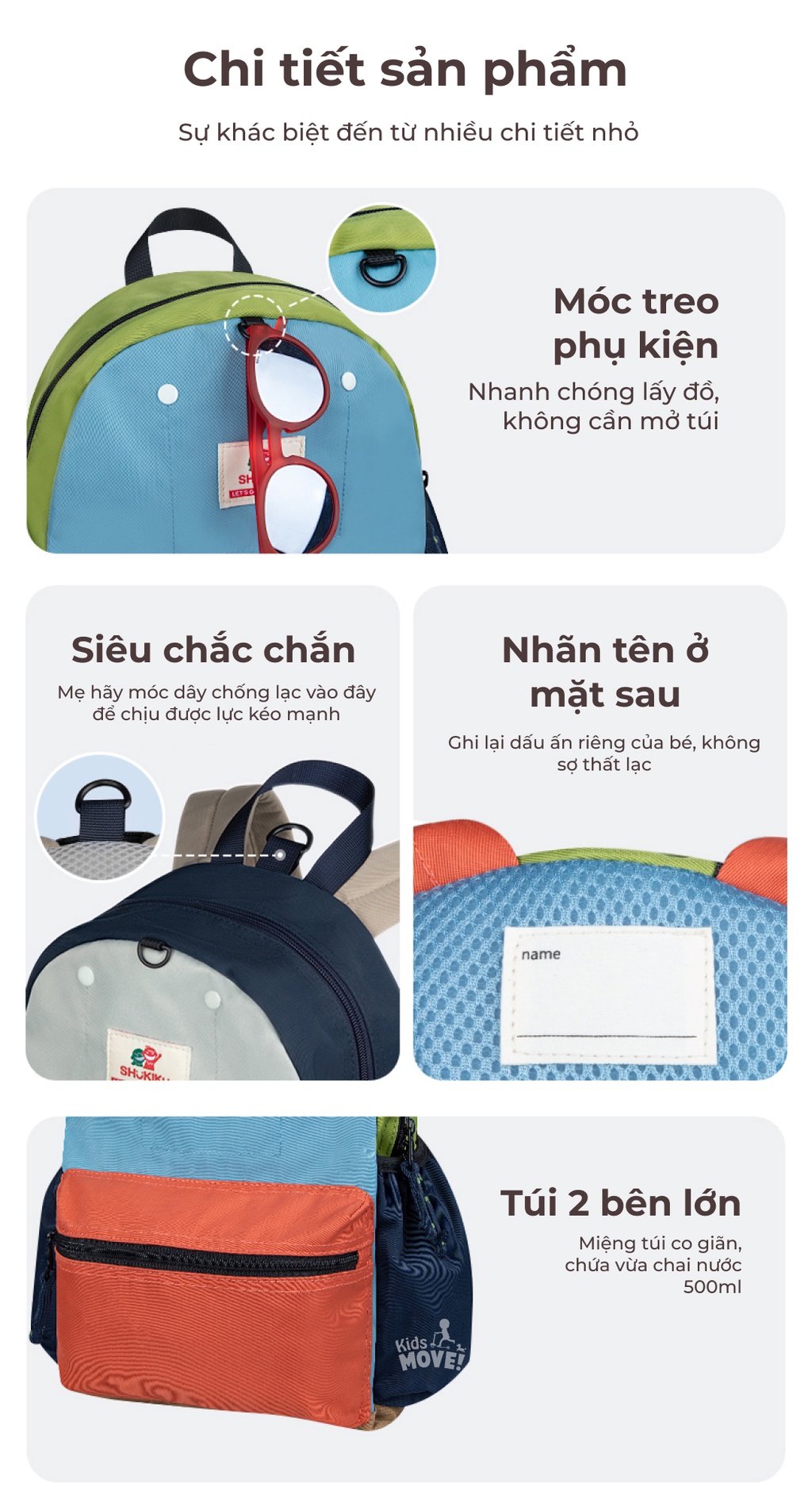 Mô tả Balo đi học trẻ em Shukiku Nhật Bản bằng vải chống nước, siêu nhẹ, nhiều màu cho bé trai, bé gái, mẫu giáo, tiểu học - 8