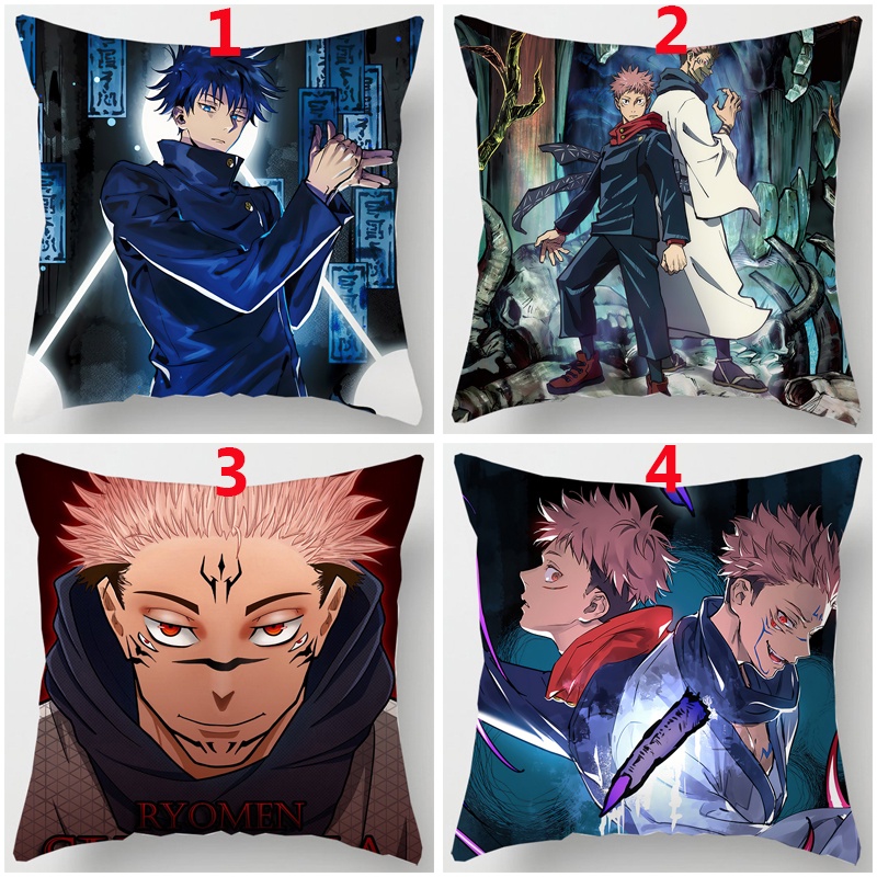 Vỏ bọc gối đơn một mặt in hình hoạt hình Sukuna Jujutsu Kaisen Yuji Itadori 45x45cm