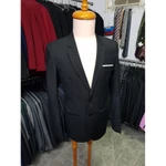 Áo khoác blazer nam 2 nút màu đen mềm mịn (miếng vải trắng có thể tháo ra hoặc nhét xuống) tặng cà vạt hộp đựng — ảnh 6