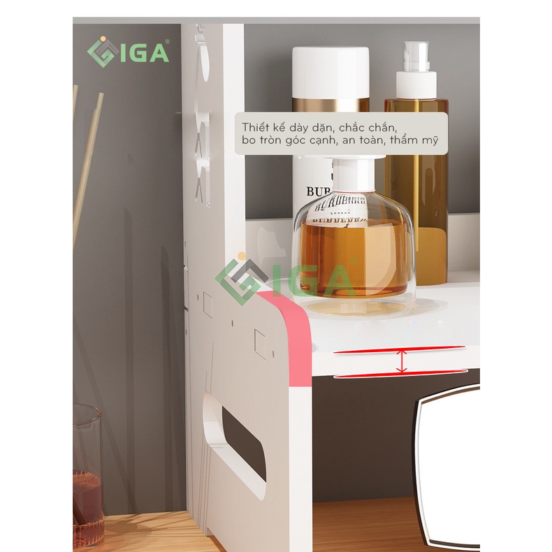 Ảnh Kệ đựng mĩ phẩm 2 tầng IGA họa tiết hiện đại - IG408 2