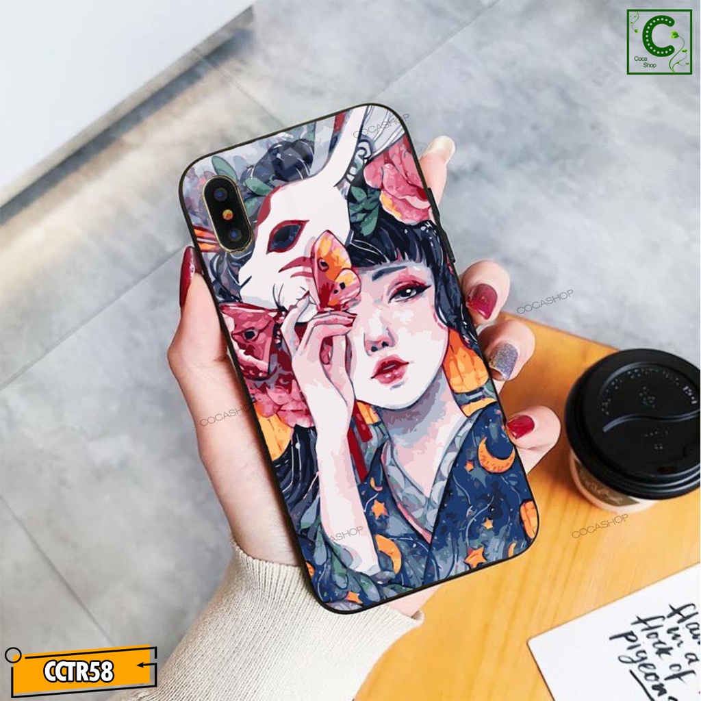 Ốp iPhone Mặt Kính Nano Dẻo - Cô Gái Mang Vẻ Đẹp Trừu Tượng