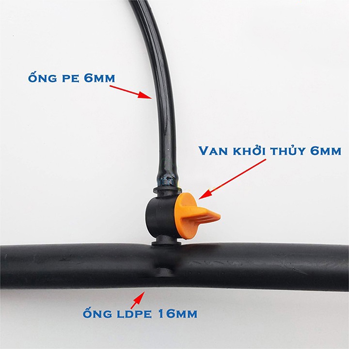 50 cái - Van khởi thủy, van khóa ống 6mm (van sino chỉnh áp béc tưới)
