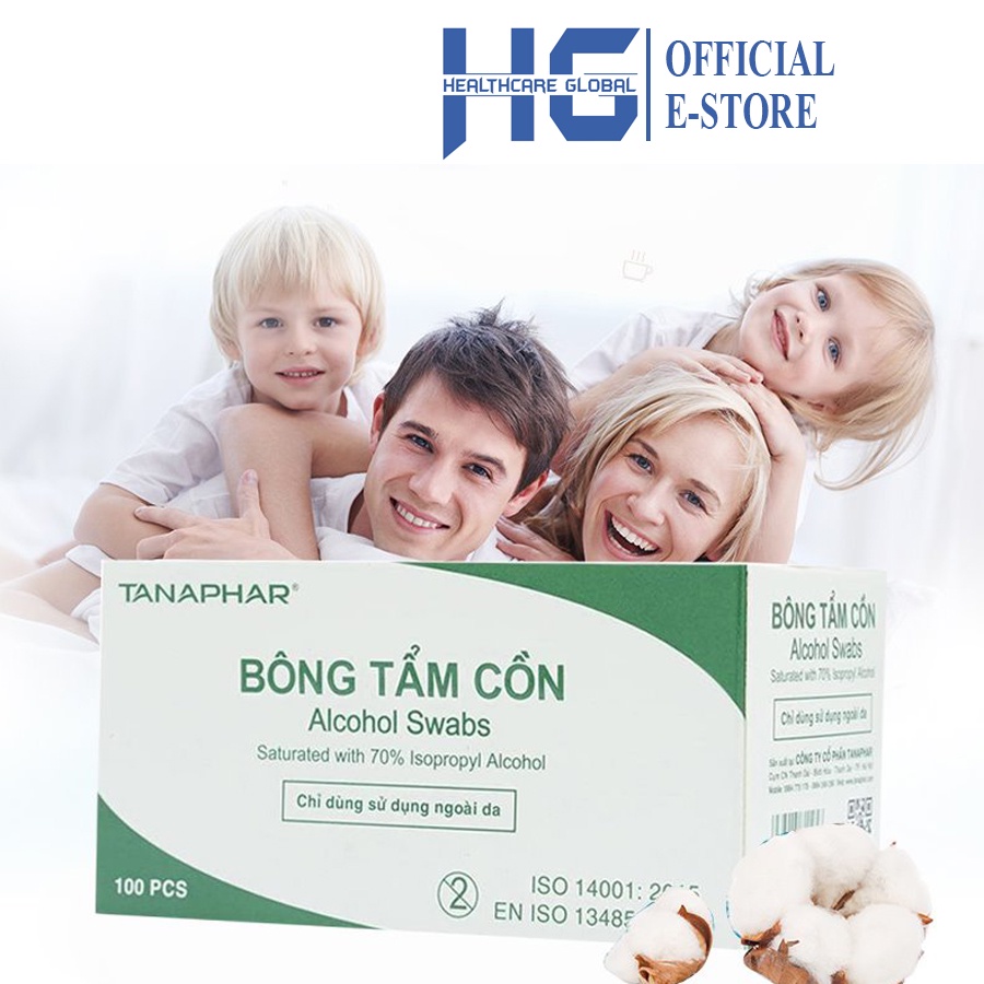 Ảnh Hộp 100 Miếng Bông Tẩm Cồn  Dùng Cho Máy Đo Đường Huyết Microlife Diarite , Arkray Glucocard S - Sát Trùng Điểm Lấy Máu 3
