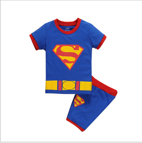 BS1 Mới Siêu Anh Hùng Siêu Nhân Batman Hulk Captain America Trẻ Em Bộ Đồ Ngủ Áo Thun Tay Ngắn Bộ Mùa Hè Thường Ngày Nhà