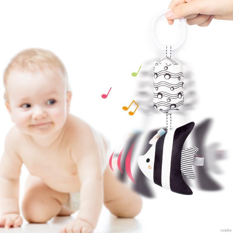 Chuông giường sơ sinh Đồ chơi giáo dục sớm Truyền cảm hứng trực quan Chuông gió đột quỵ đen trắng Giường cho bé Treo đồ chơi sang trọng T-F