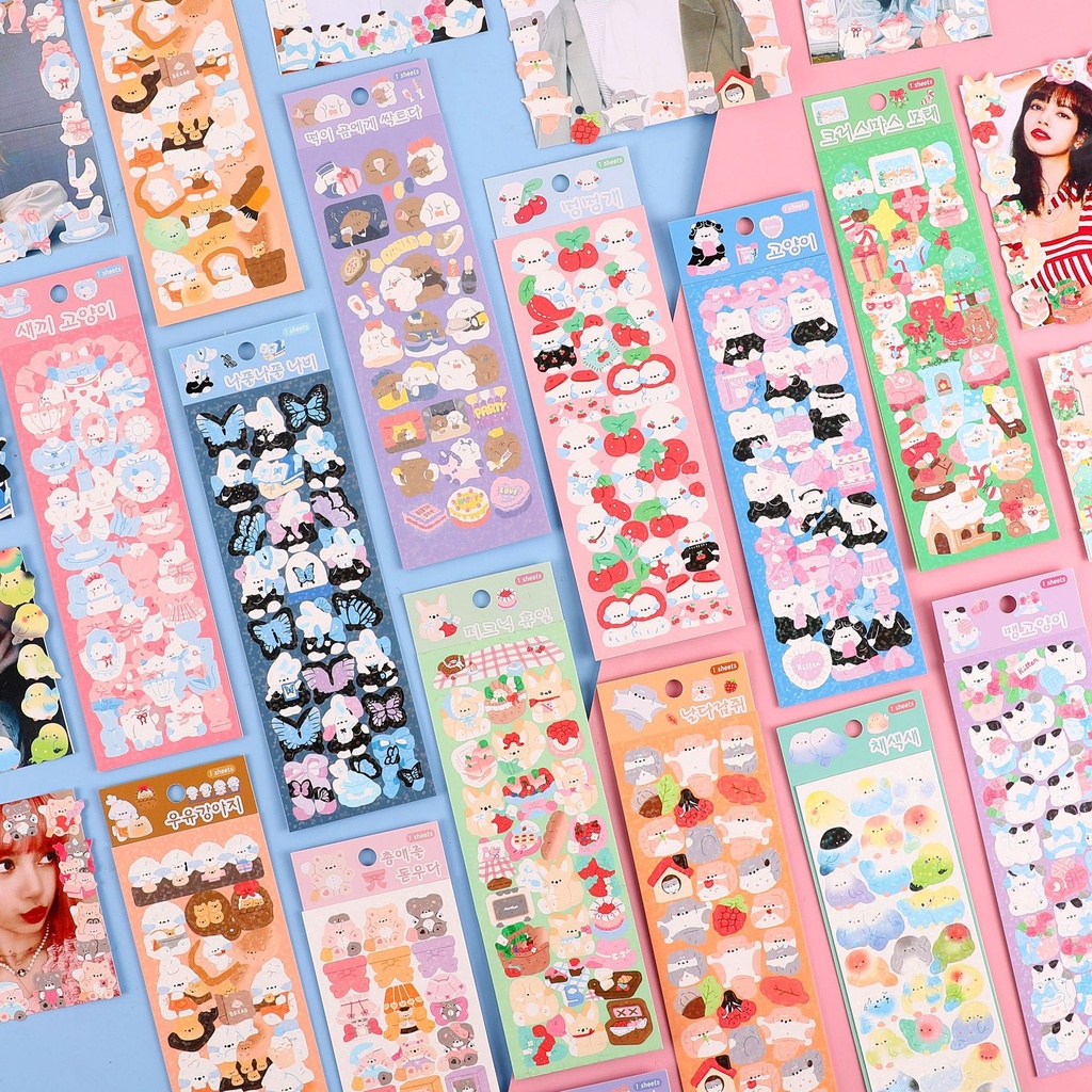 Hình Dán Stickers con vật Chi tiết nhỏ Lấp Lánh nhẹ Trang Trí Toploder ...