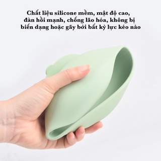 Bát Ăn Dặm Silicon Hình Tròn Cho Bé, Chất Liệu Silicon An Toàn