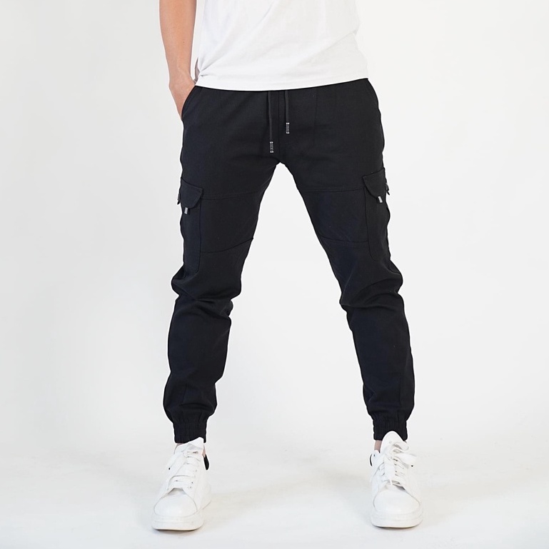 Quần jogger nam KJH1 Túi Hộp Trơn chất kaki lưng thun ống bo unisex 5