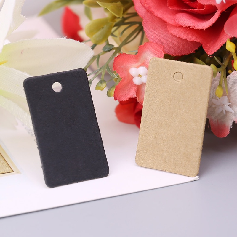 IOR 100 Chiếc Giấy Kraft Thẻ Treo Thẻ Trang Sức Nhãn Thẻ Thủ Công Trang Trí 2x3 3cm