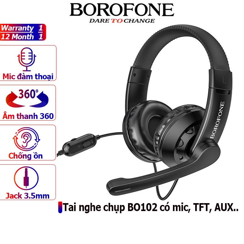 Tai nghe chụp tai có dây BOROFONE BO102 chống ồn, âm thanh sống động ...
