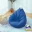 Vỏ ghế lười Vỏ sofa lười hạt xốp 3II HOME hình trái lê Size L100x120cm xanh dương nhung gân cao cấp